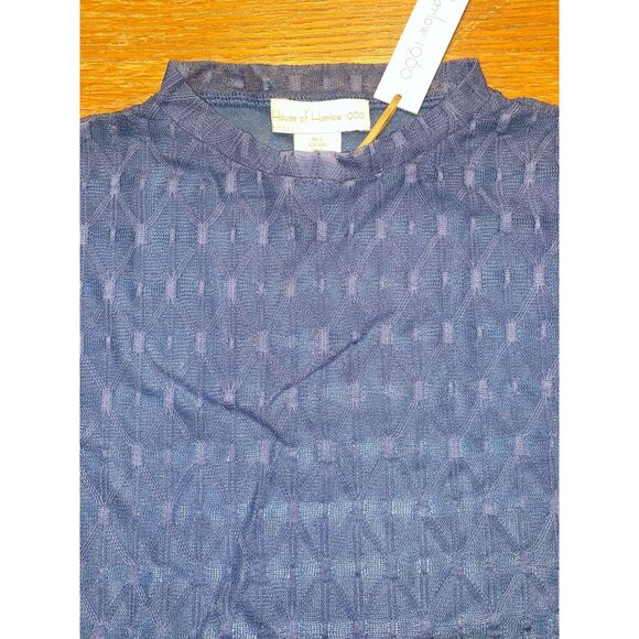 House Of Harlow 1960 Womens Sleeveless Navy Blue Textured Top Size Large - Picture 2 of 5